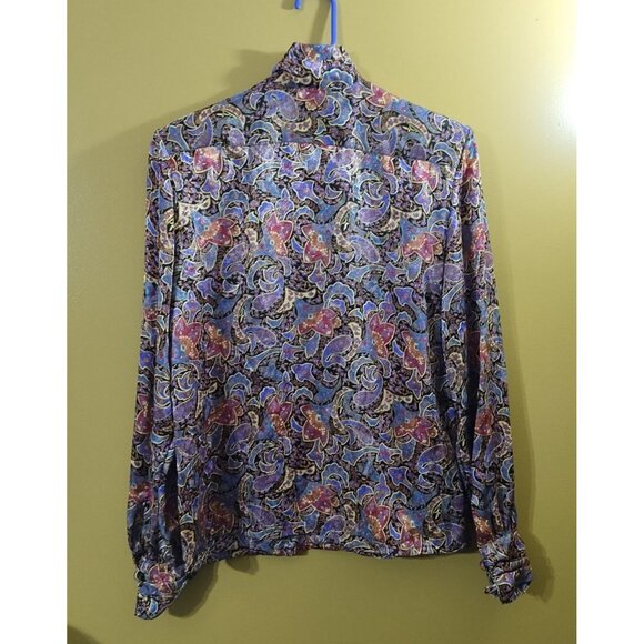 Vintage EJ Harper Long Sleeve Button Down Blouse M - Picture 5 of 7